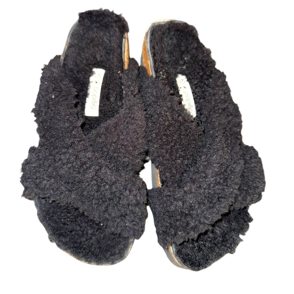 Birkenstock Papillio Daytona Teddy Shearling Platform Sandals Black festival - Picture 4 of 17